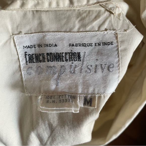 French Connection Compulsive Vintage Floral Cream Cotton Oversized Blazer Size M - Picture 8 of 11